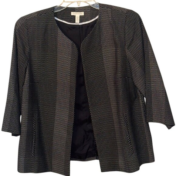 Eileen Fisher Jackets & Blazers - Eileen Fisher 100% Organic‎ Cotton Karume Dash Coat Blazer Black White Medium